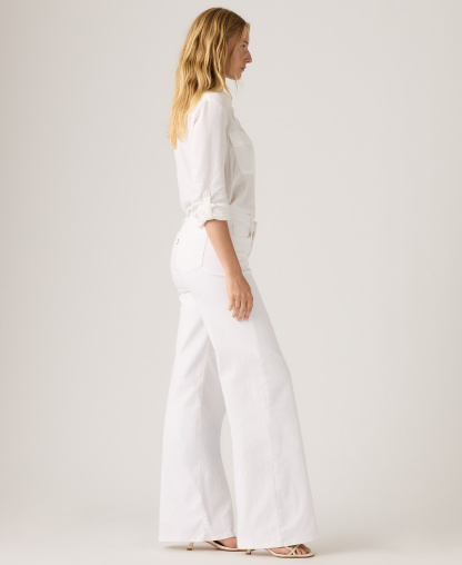 Levi's Women's 318 Shaping Stellar-Stretch Wide-Leg Jeans - Soft Clean White