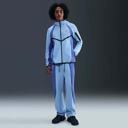 Nike Tech Men's Colour-Block Full-Zip Fleece Windrunner Jacket - Aluminium/Comet Blue/Black