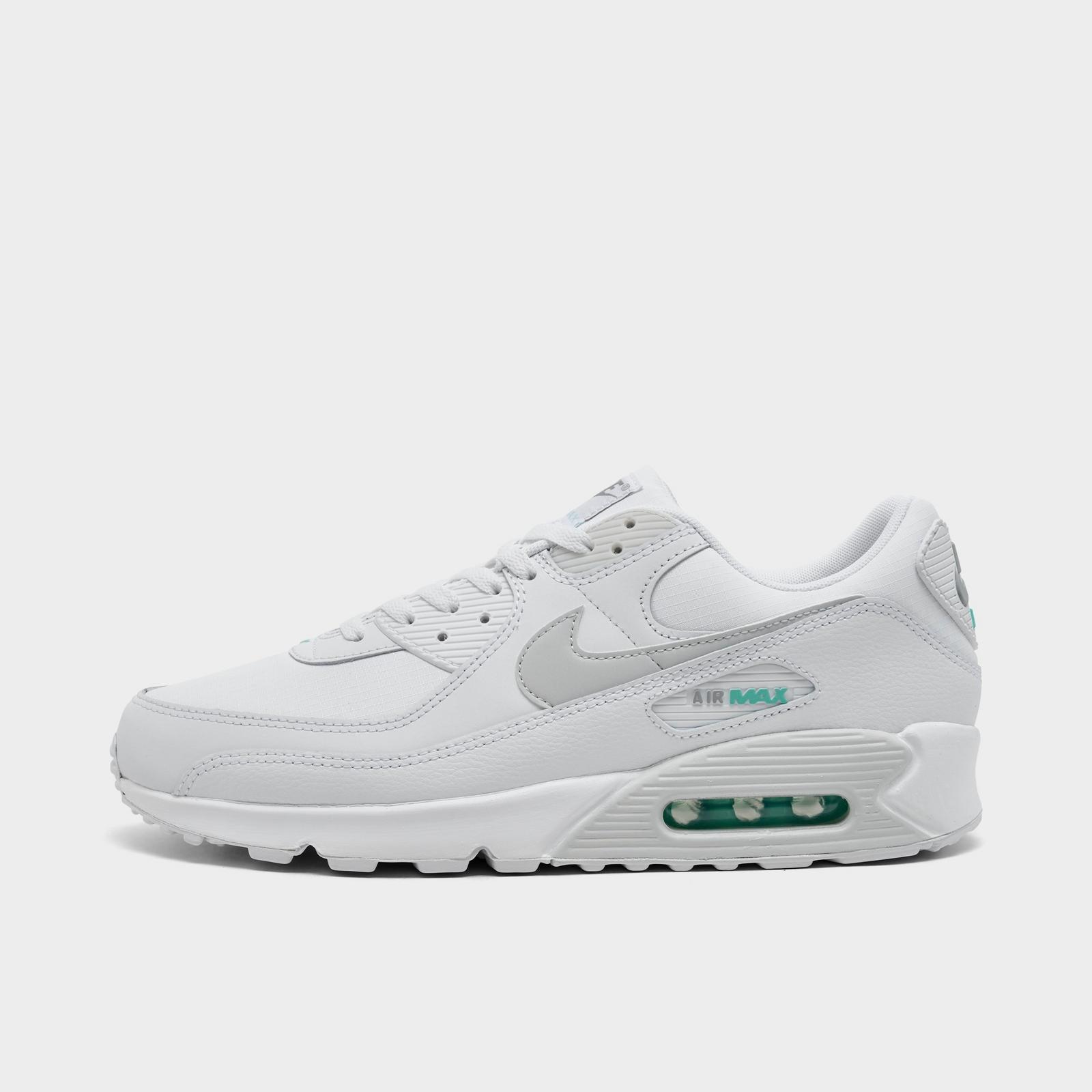Men's Nike Air Max 90 Casual Shoes - White/Photon Dust/Hyper Turquoise