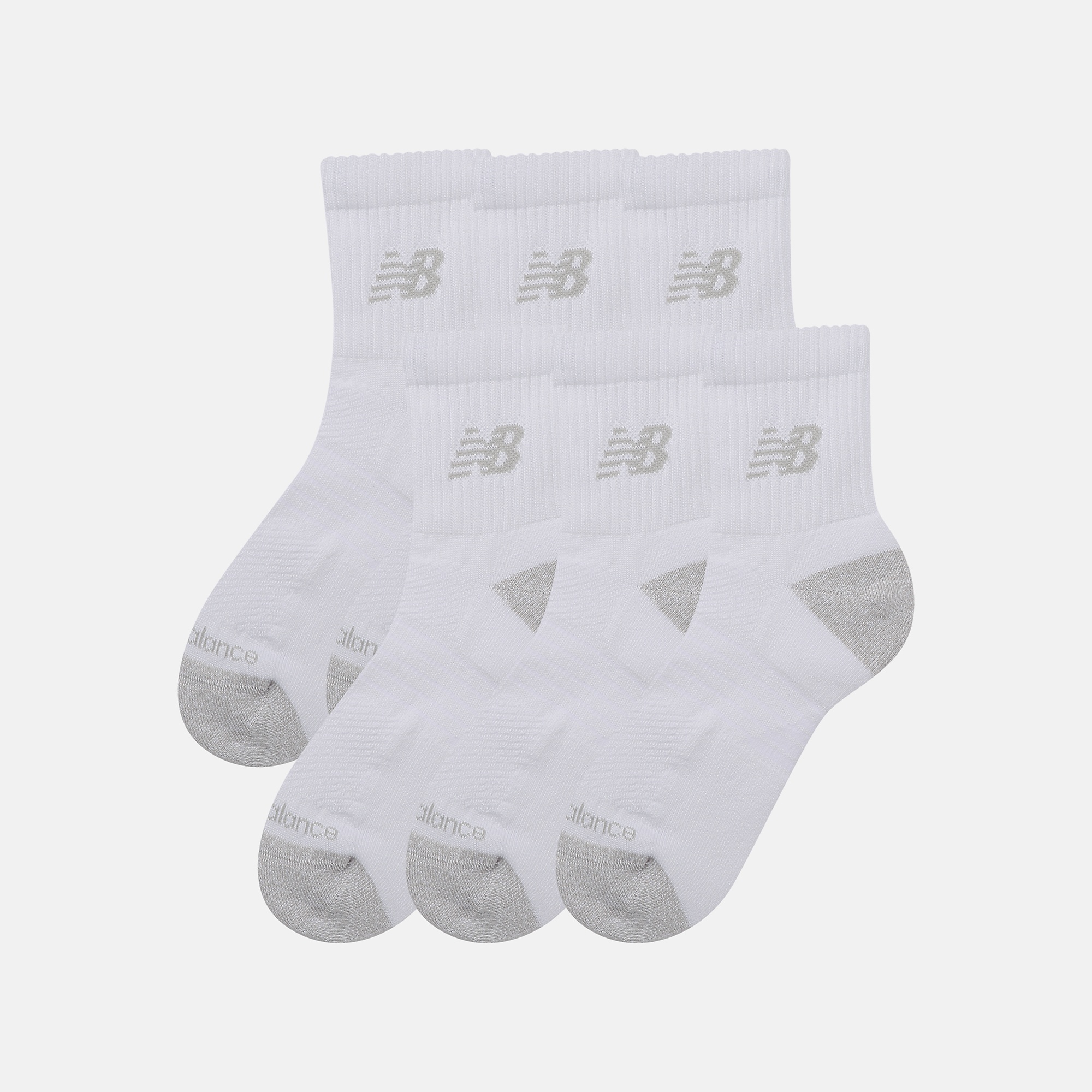 New Balance Active QTR Socks 6 Pack, LAS65202WT