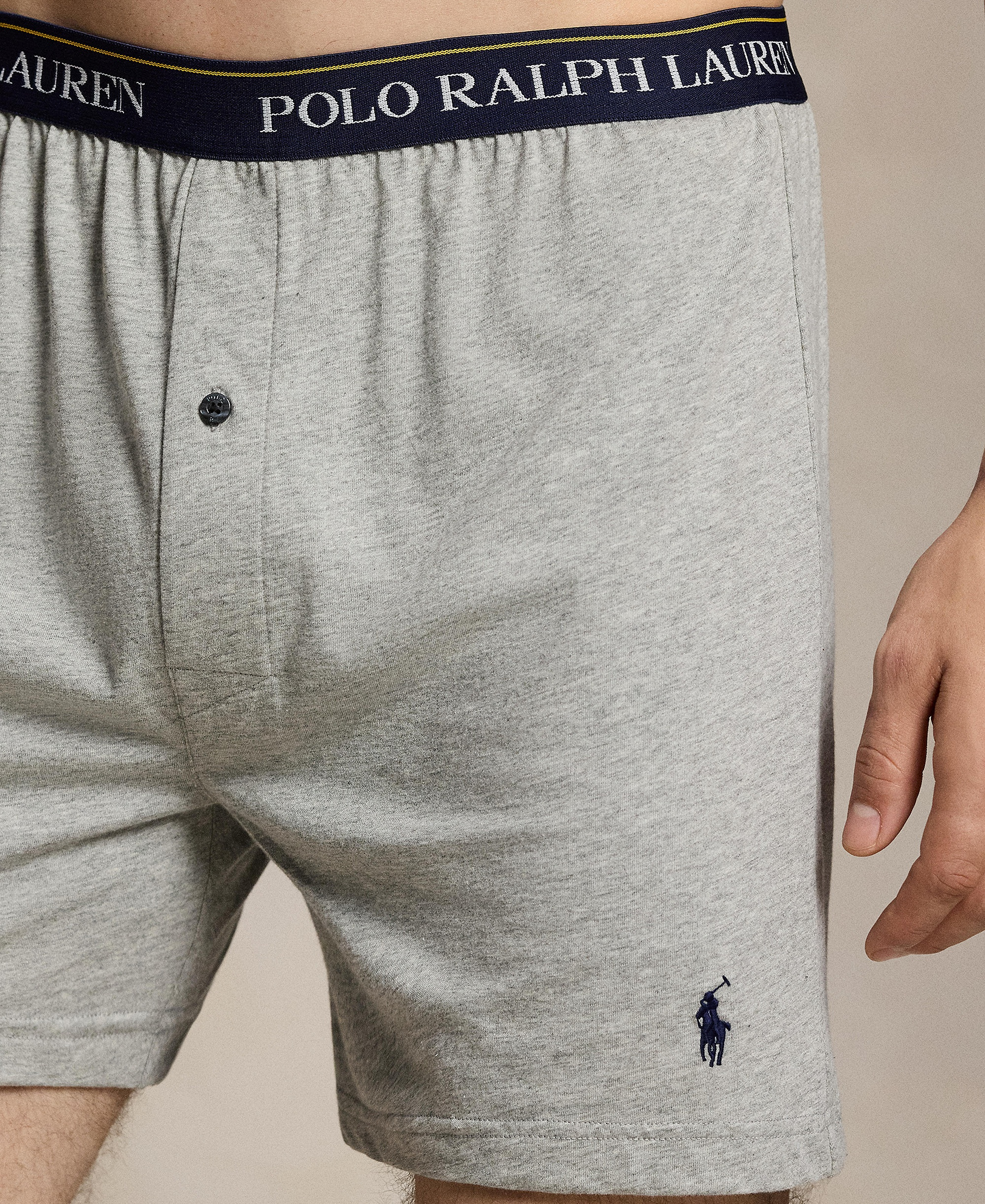 Polo Ralph Lauren Men's Classic Fit Knit Boxers, 5-Pack - Andover Heather/Cruise Navy/Dark Green Aopp/RL2000 Red/Cruise Navy