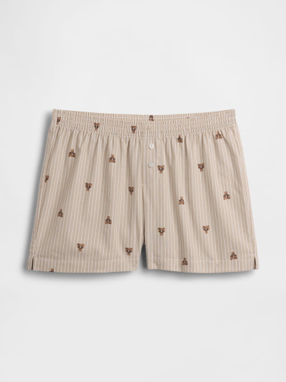 Poplin PJ Boxer Shorts - Brannan bear brown