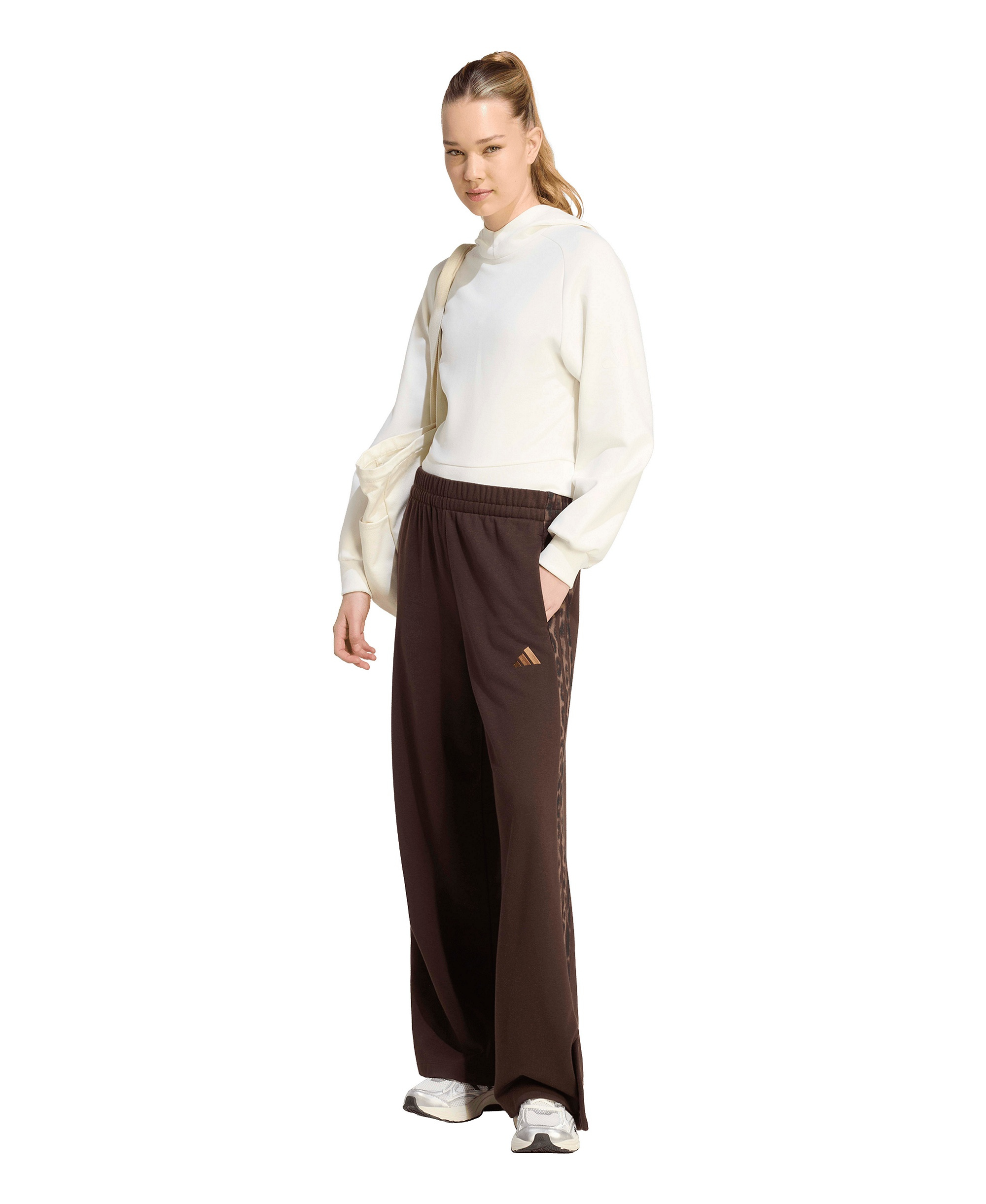 adidas Women's Seasonal Essentials Animal Print 3-Stripes Pants - Aurora Coffee/ Multicolor