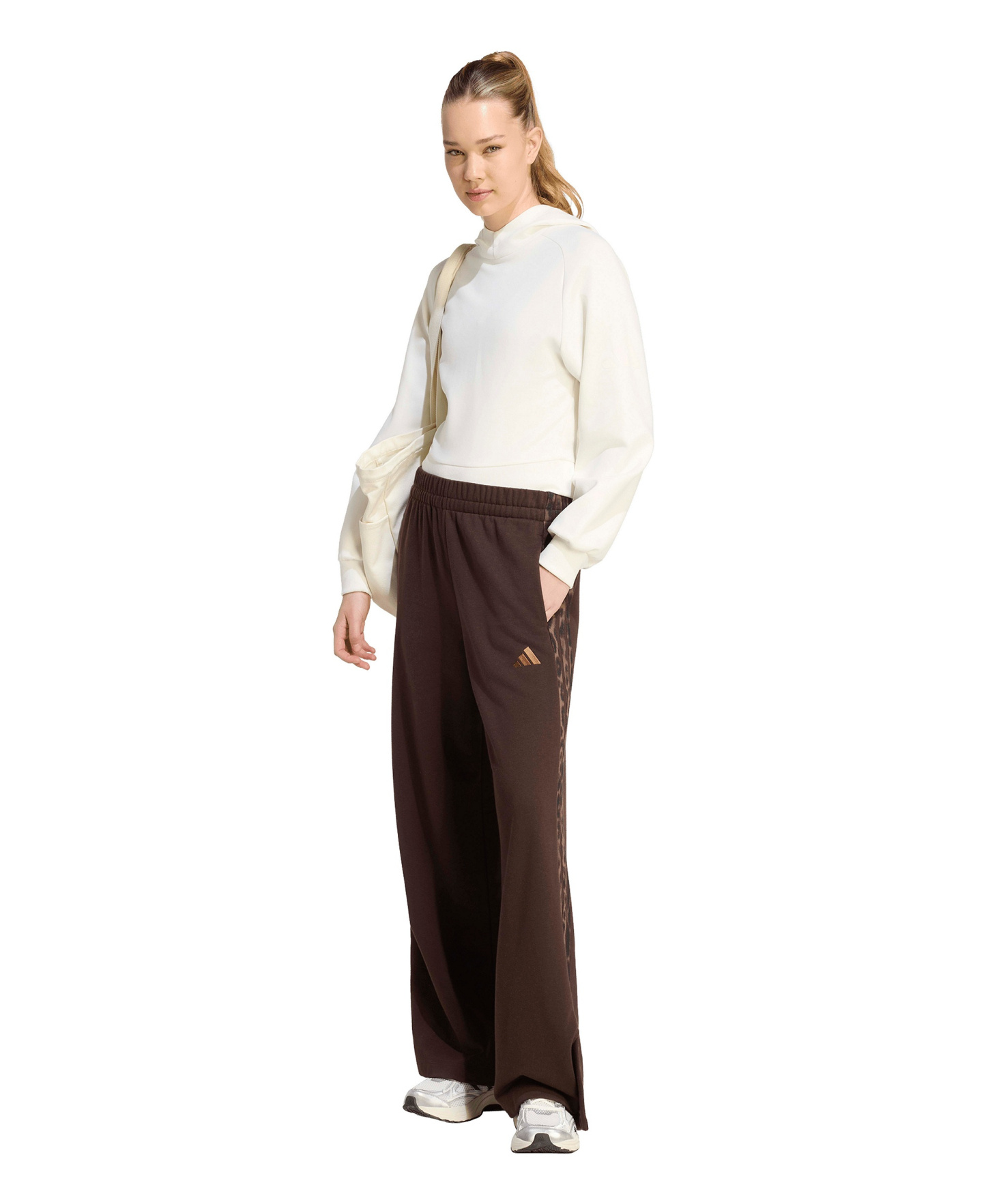 adidas Women's Seasonal Essentials Animal Print 3-Stripes Pants - Aurora Coffee/ Multicolor