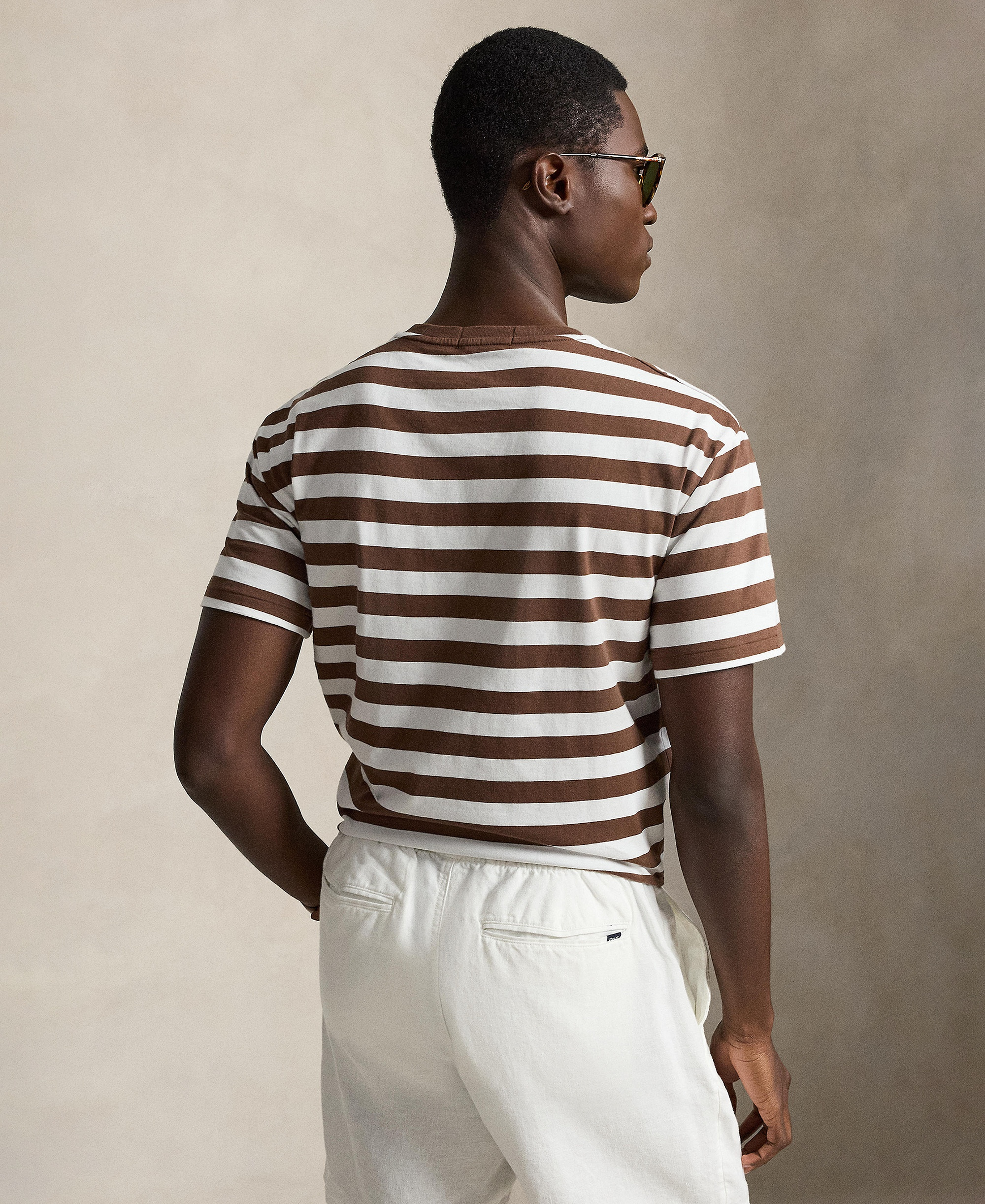 Polo Ralph Lauren Men's Classic-Fit Stripe T-Shirt - Chocolate Brown/White