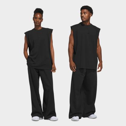 Men's adidas Basketball Fleece 3-Stripe Loose Sweatpants - Black