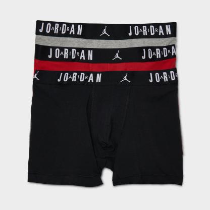 Men's Jordan Flight Cotton Boxer Briefs (3-Pack) - Black/Grey/Red - view 1