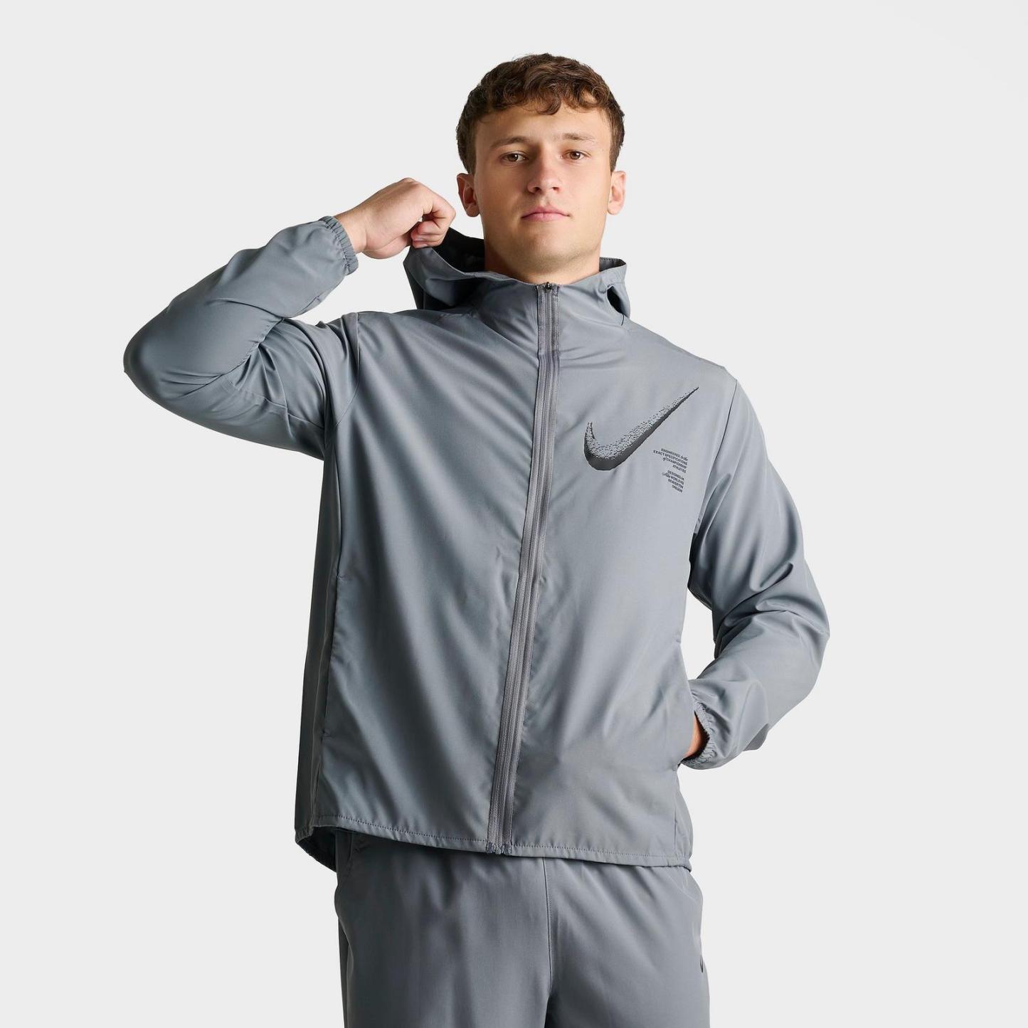 Men's Nike Dri-FIT Form Graphic Full-Zip Jacket - Smoke Grey/Black