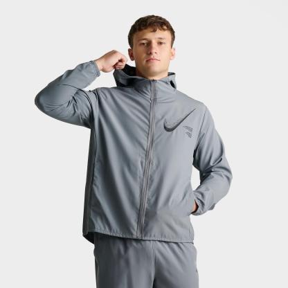 Men's Nike Dri-FIT Form Graphic Full-Zip Jacket - Smoke Grey/Black