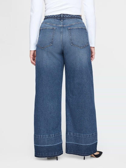 High Rise Stride Wide-Leg Jeans - Medium indigo