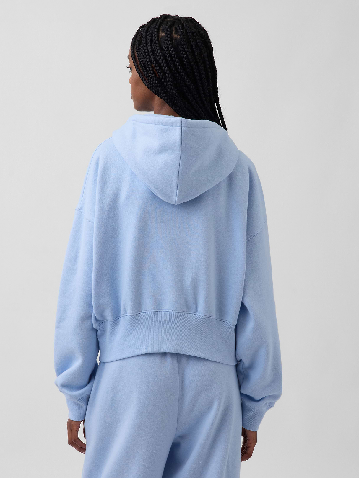 VintageSoft Wedge Zip Hoodie - Cerulean blue
