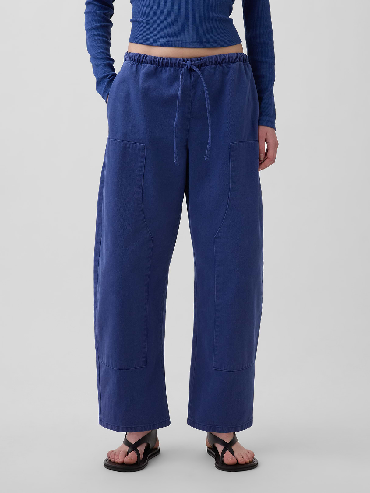 Easy Double-Knee Barrel Pants - Dutch blue