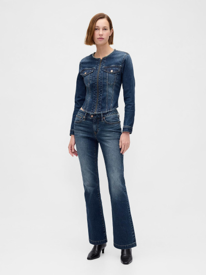 Low Rise Long & Lean Split-Hem Jeans - Vintage blue tint