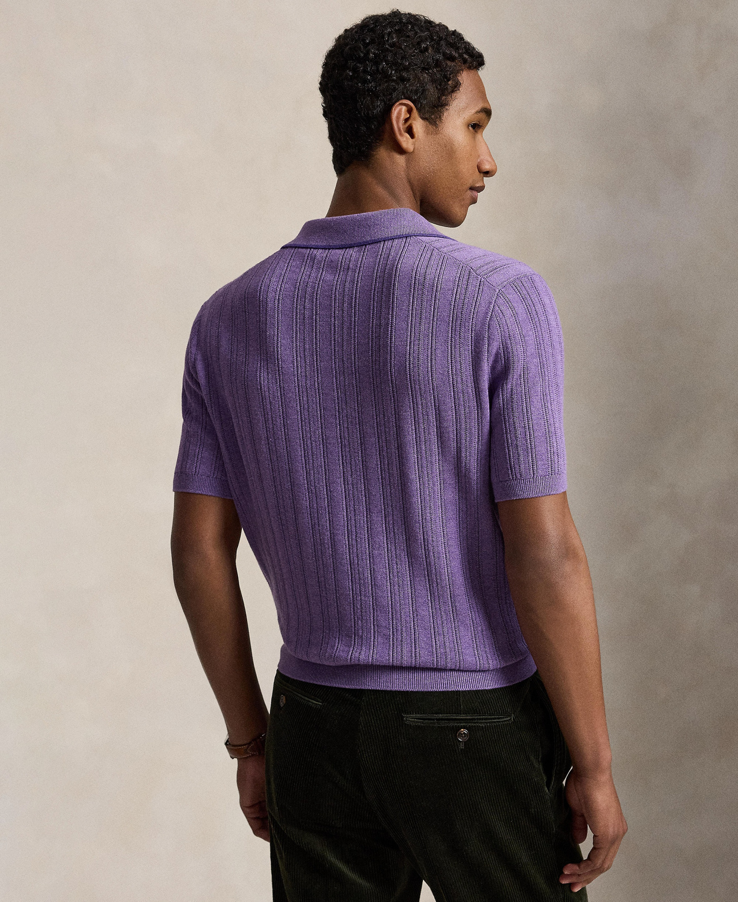 Polo Ralph Lauren Men's Textured Cotton Polo Shirt - Light Coronet Purple Heather