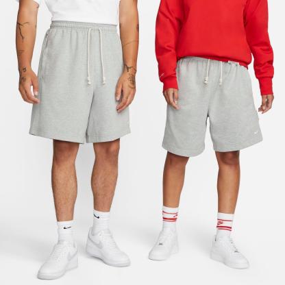 Men's Nithtke Dri-FIT Standard Issue French Terry Shorts - Dark Grey Heather/Pale Ivory