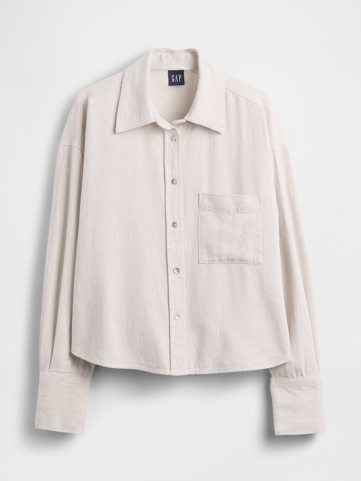 Linen-Cotton Oversized Shirt - Flax linen beige