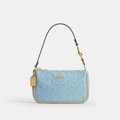 Nolita 19 In Signature Leather With Charms - Gold/Light Blue