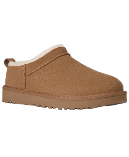 UGG® Kids' Classic Micro Slip-On Booties - Chestnut