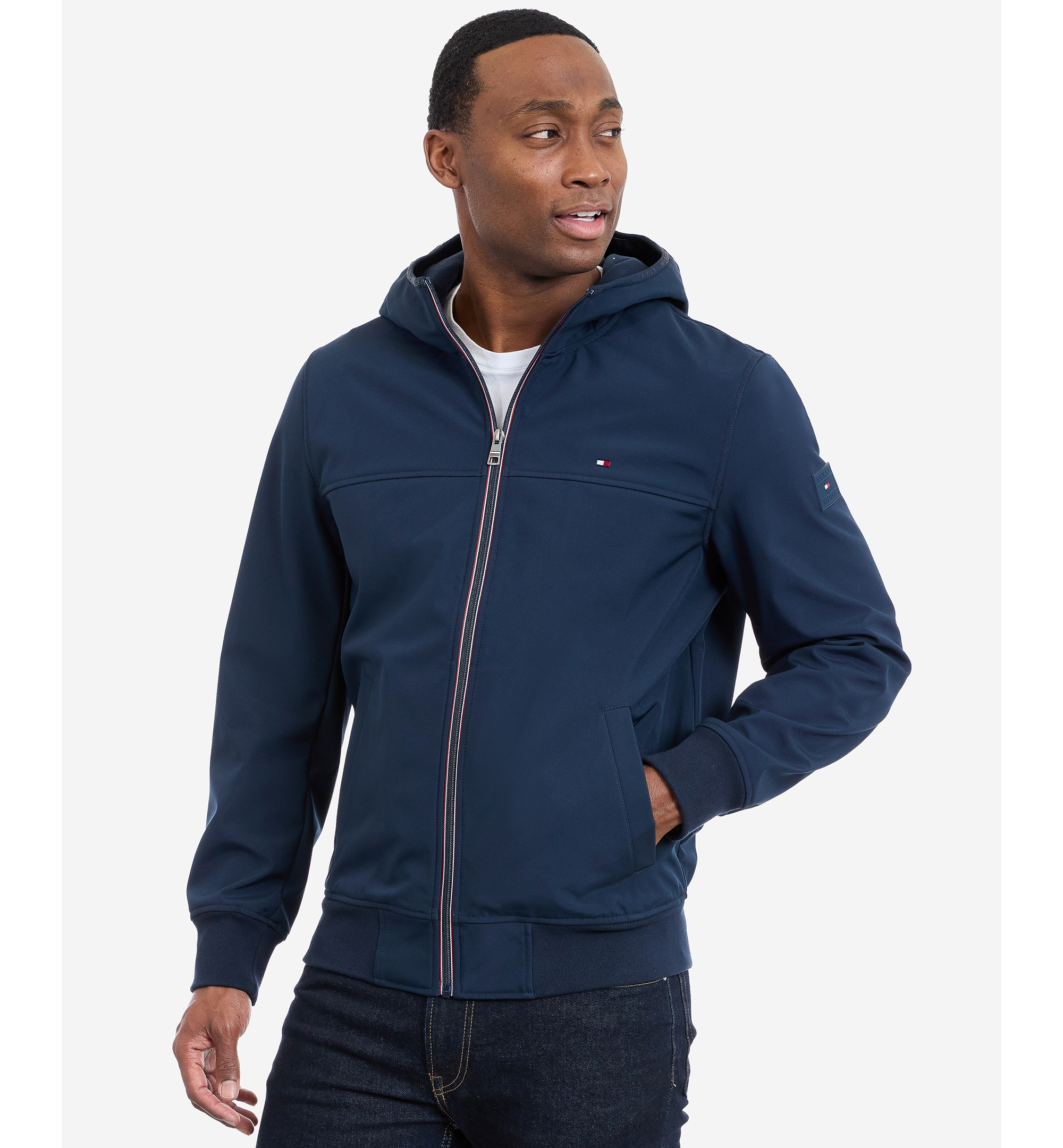 Tommy Hilfiger Men's Hooded Softshell Jacket - Midnight Blue