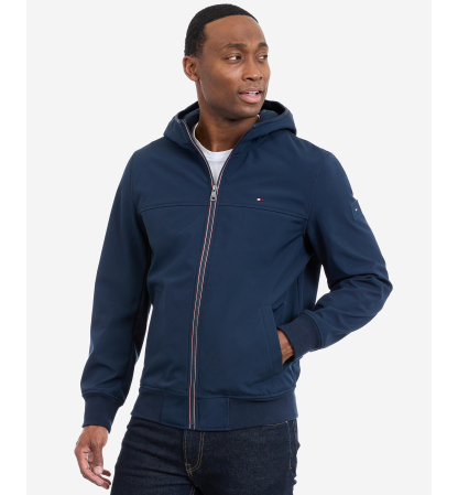 Tommy Hilfiger Men's Hooded Softshell Jacket - Midnight Blue