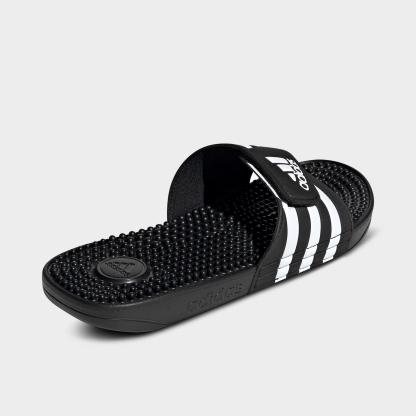 Men's adidas Adissage Slide Sandals - Black/White/Black - Back view