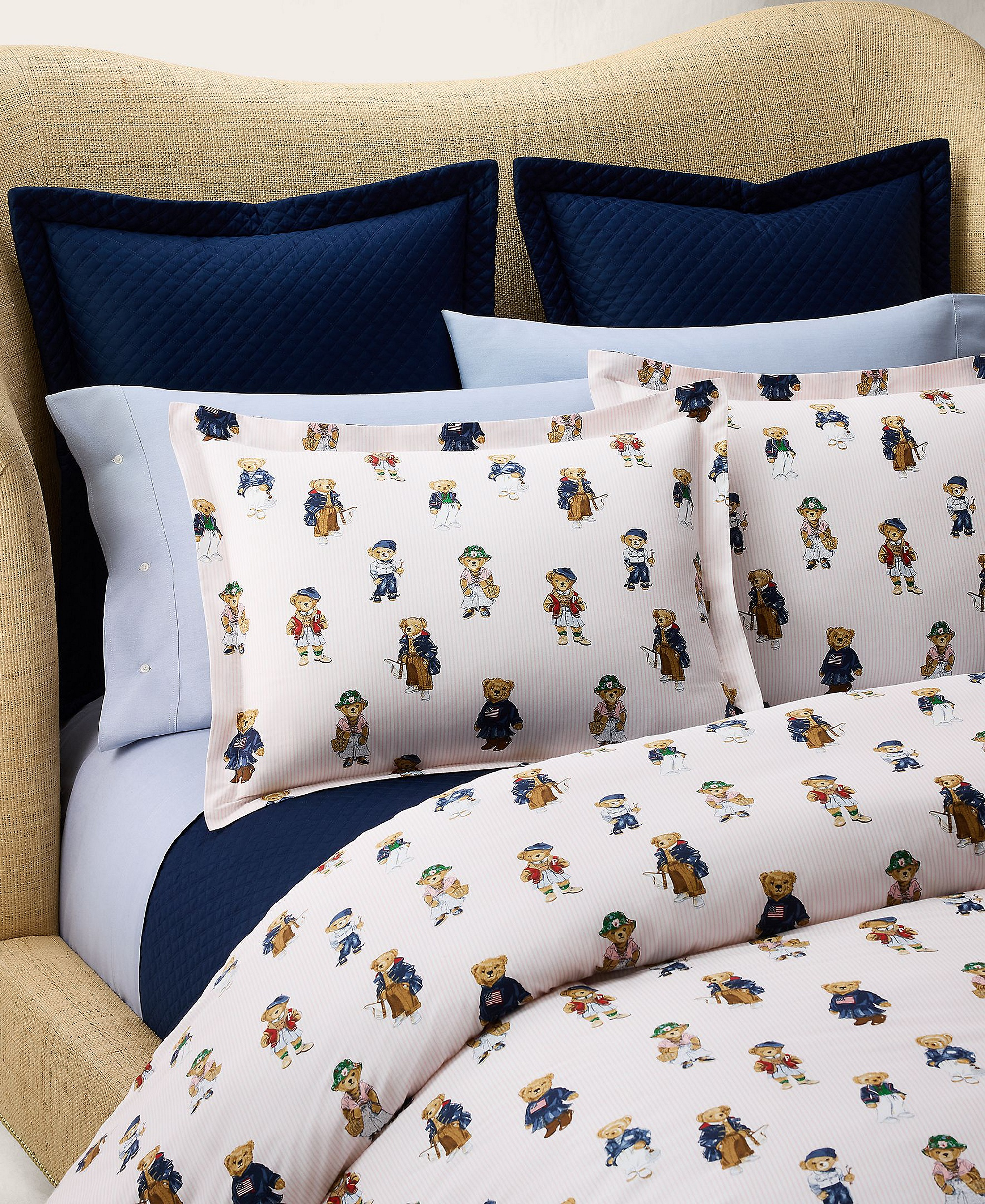 Polo Ralph Lauren Teddy Bear Stripe 2-Pc. Comforter Set, Twin - Pink
