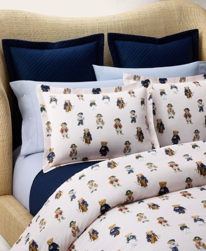 Polo Ralph Lauren Teddy Bear Stripe 2-Pc. Comforter Set, Twin - Pink