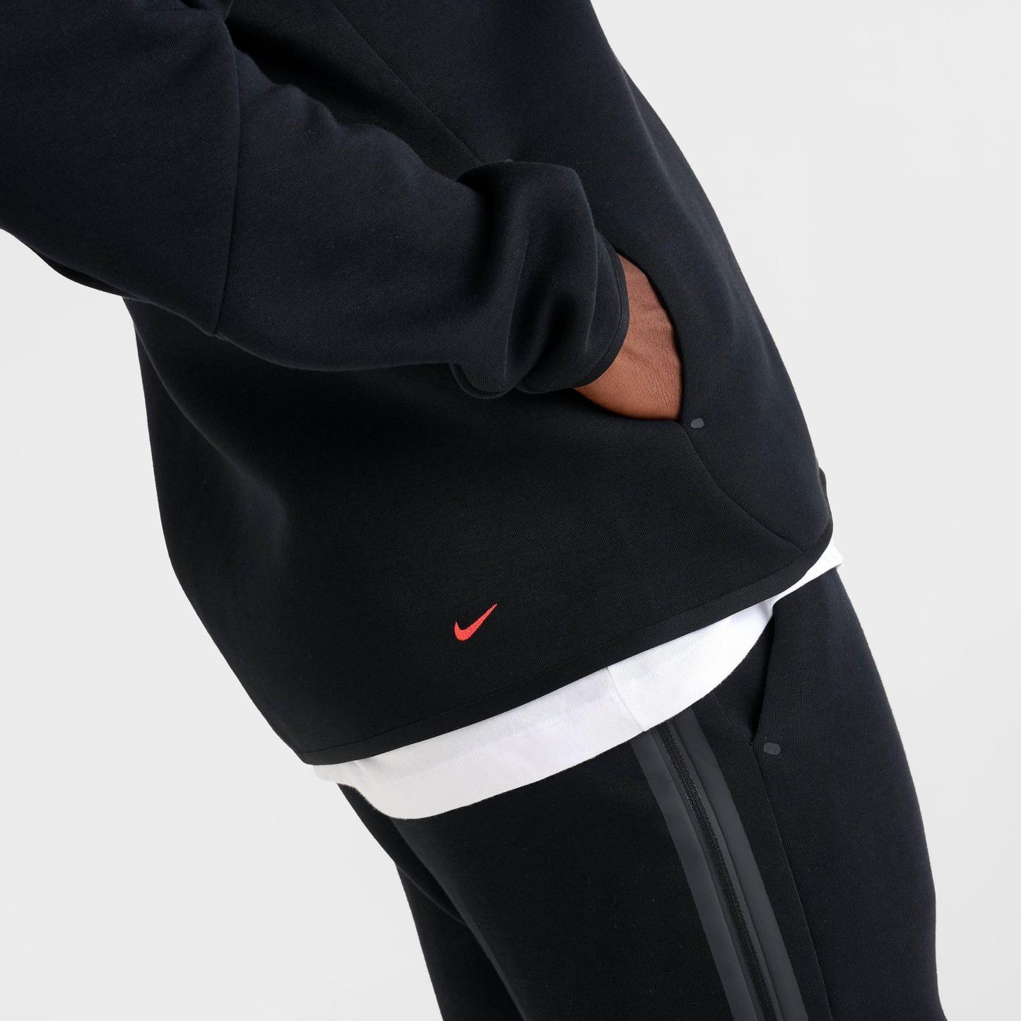 Men's Nithtke Tech Fleece Windrunner Full-Zip Jacket - Black/Smoke Grey/Bright Crimson