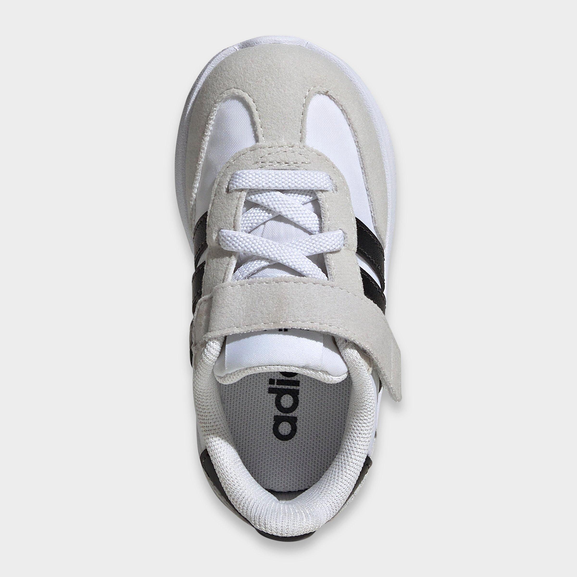Kids' Toddler adidas Run 70s 2.0 Hook-And-Loop Stretch Lace Casual Shoes - Footwear White/Core Black/Grey One - Top view