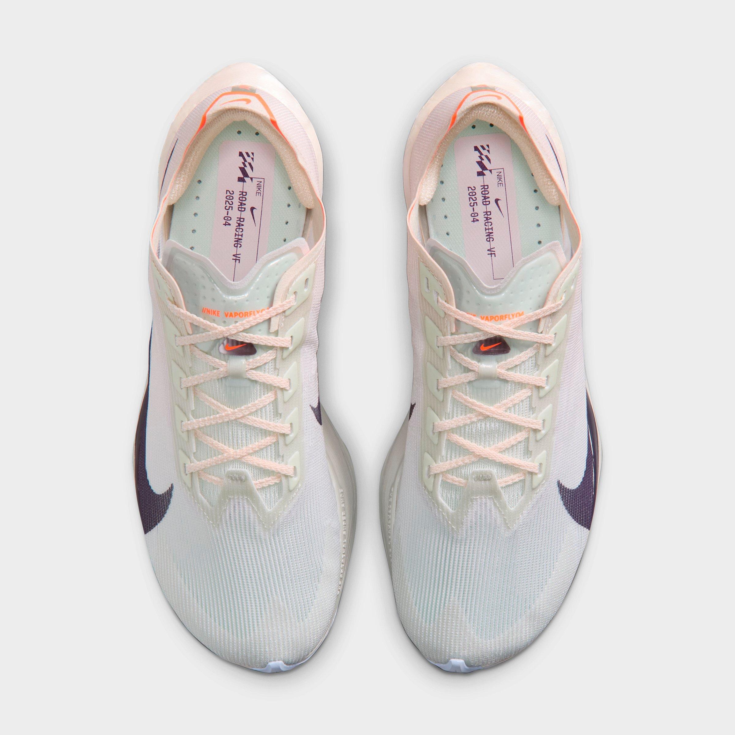 Women's Nithtke Vaporfly 4 Running Shoes - Barely Green/Chalk/Hyper Crimson/Purple Dynasty - Top view