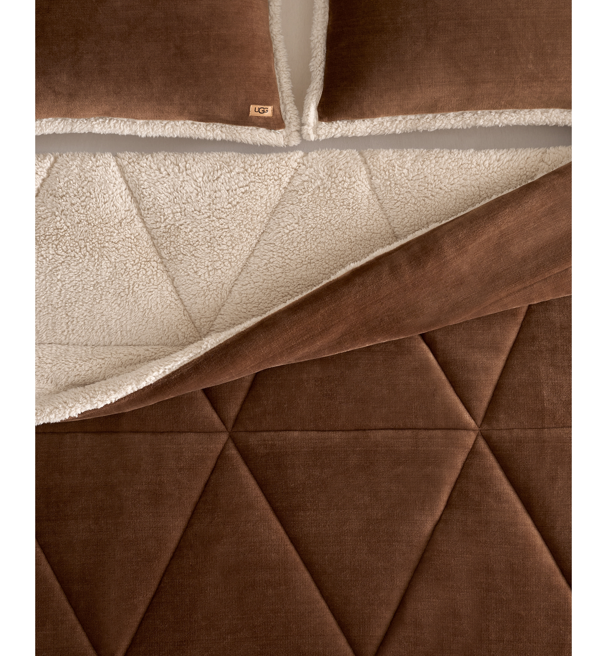 UGG® Avery Plush Reversible Comforter Sets - Chestnut