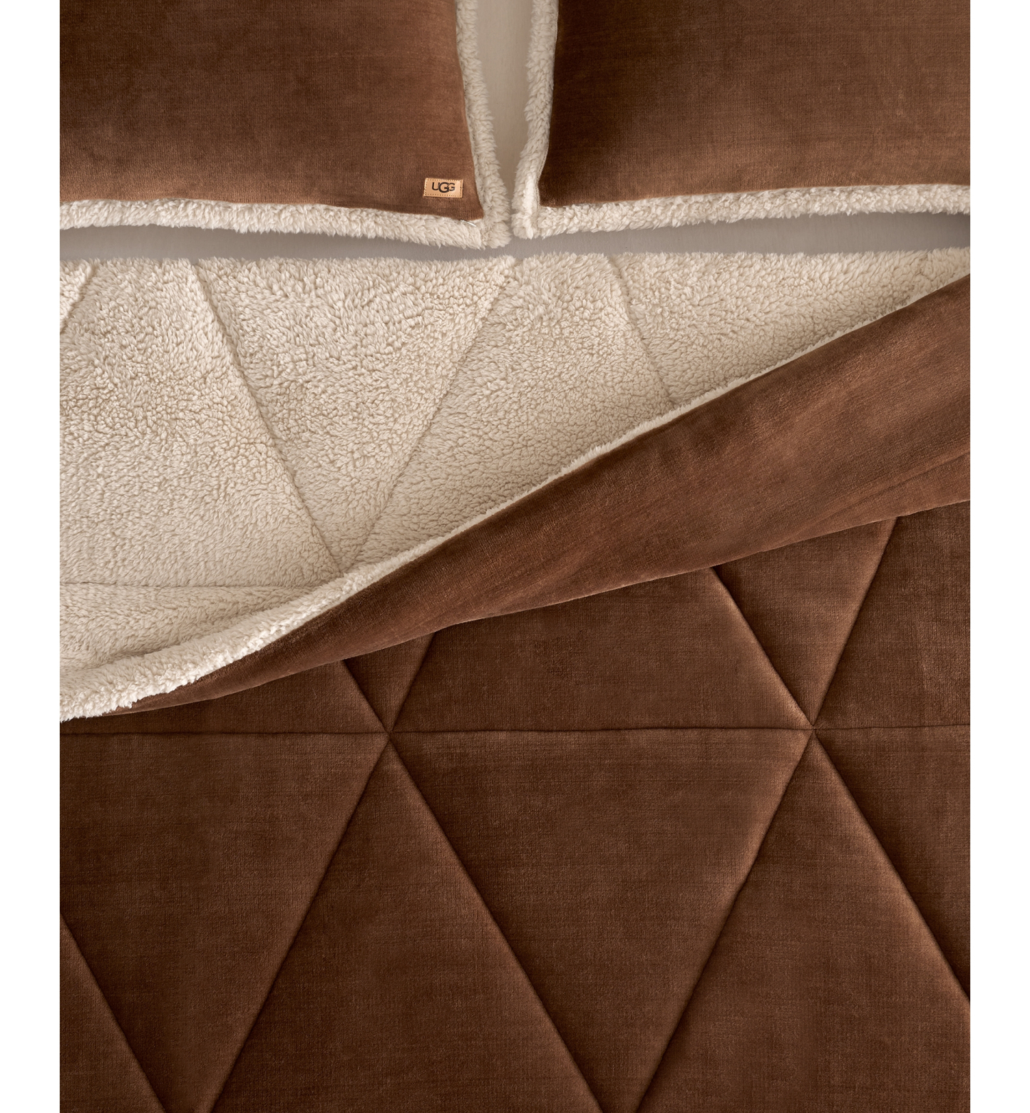 UGG® Avery Plush Reversible Comforter Sets - Chestnut