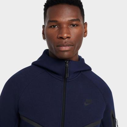Men's Nike Tech Fleece Windrunner Full-Zip Hoodie - Obsidian/Black (HV0949-451)