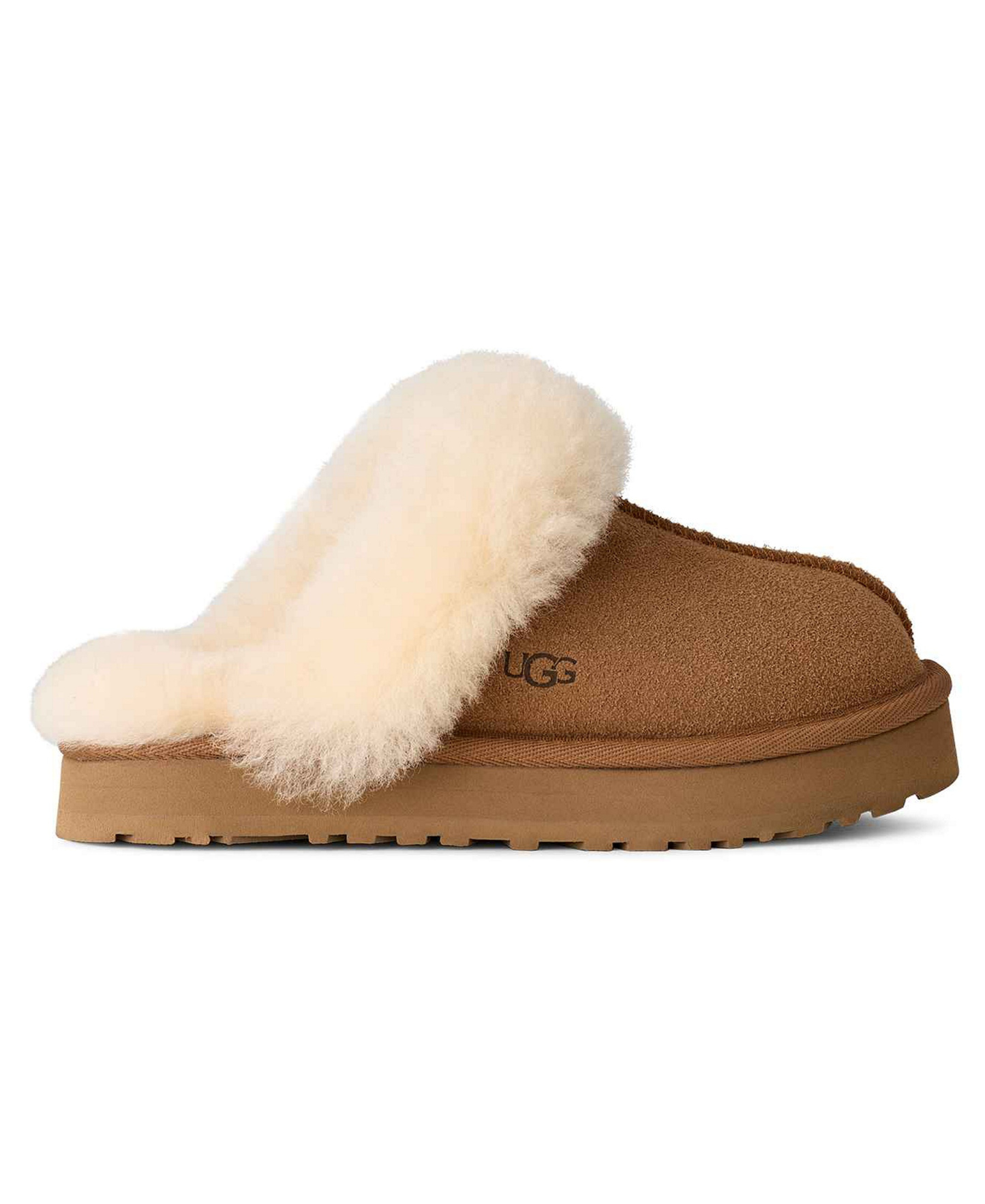 UGG® Kids Round Toe Disquette Slippers - Chestnut