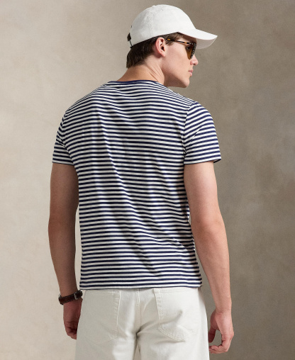 Polo Ralph Lauren Men's Classic-Fit Stripe T-Shirt - Newport Navy/White