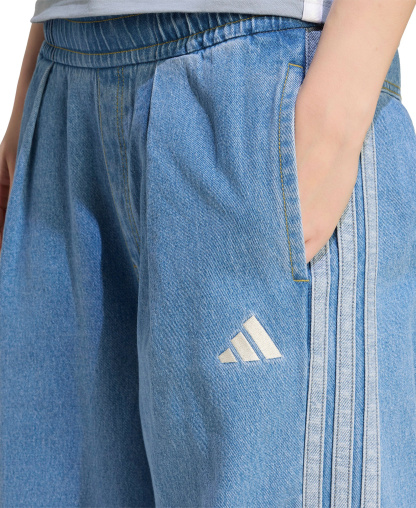 adidas Women's Stadium Washed Denim Loose-Fit Pants - Crystal Sky