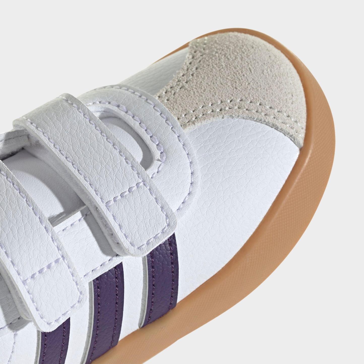 Kids' Toddler adidas VL Court 3.0 Hook-And-Loop Casual Shoes - Footwear White/Violet/Gum - Detail shot