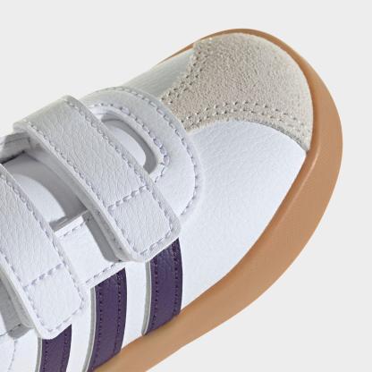 Kids' Toddler adidas VL Court 3.0 Hook-And-Loop Casual Shoes - Footwear White/Violet/Gum - Detail shot