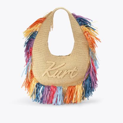 Kurt Geiger London Large Kurt Hobo Fringe Bag - White
