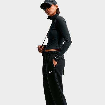 Women's Nithtke Studio Fleece Medium-Weight Mid-Rise Jogger Pants - Total Black/Sail