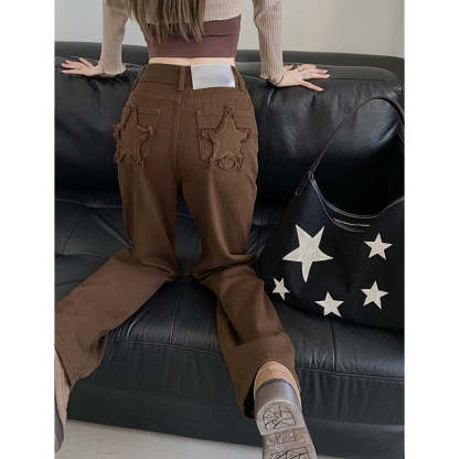 Retro Design XINGX High Waist Straight-leg Pants