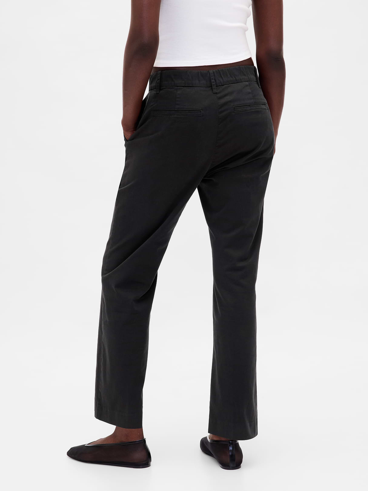 Mid Rise Khakis - Black