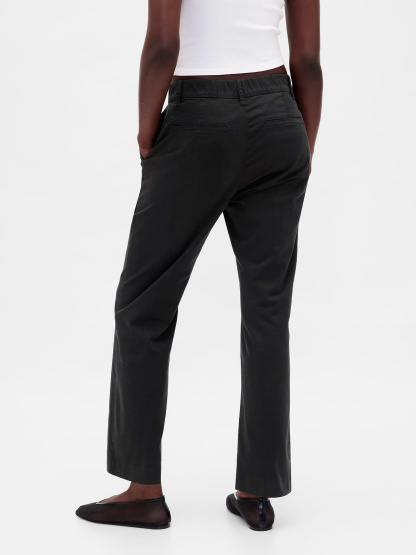 Mid Rise Khakis - Black