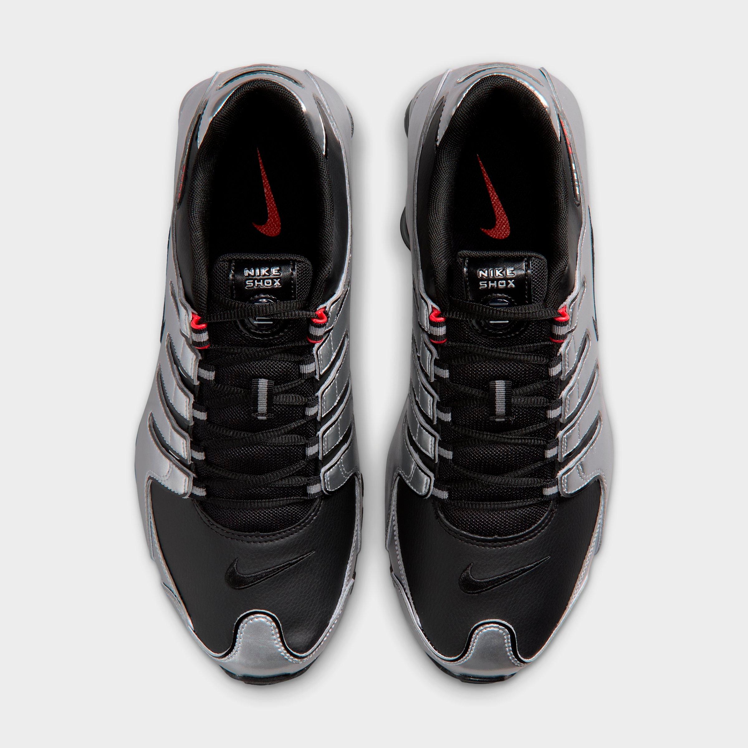 Men's Nithtke Shox NZ Casual Shoes - Black/Metallic Silver/University Red/Black - Top view