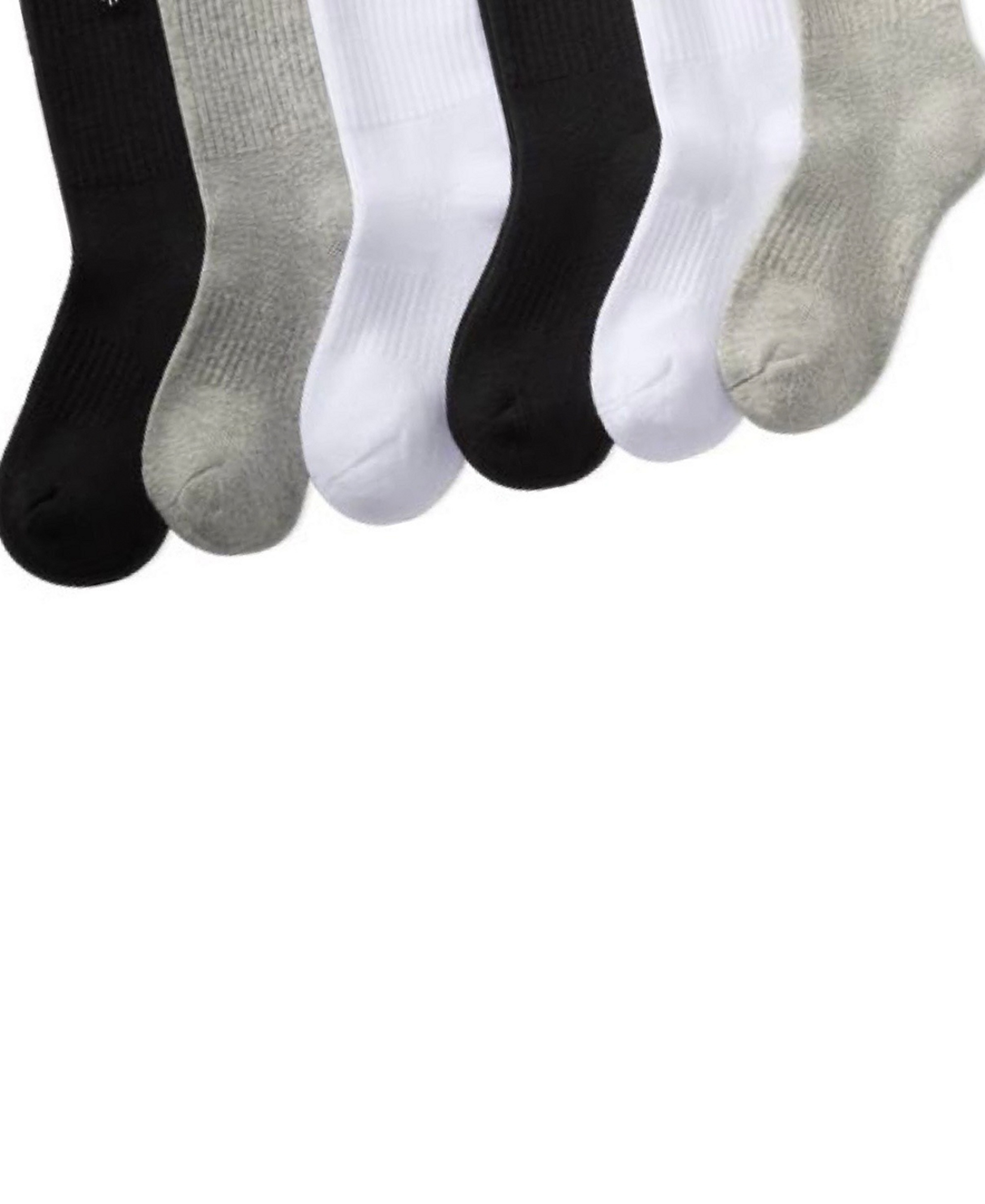 Polo Ralph Lauren Boys' 4-11 Solid Crew Socks, 6-Pack - Gray