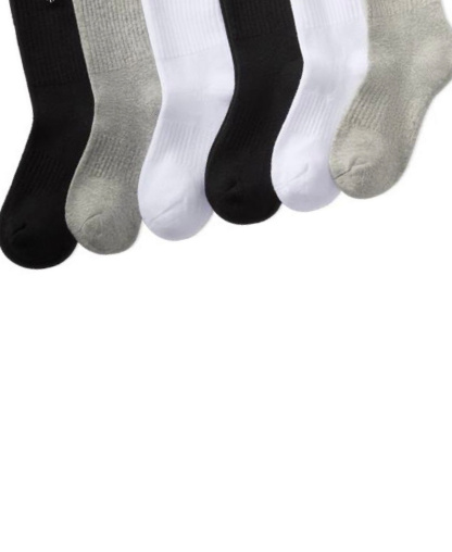 Polo Ralph Lauren Boys' 4-11 Solid Crew Socks, 6-Pack - Gray