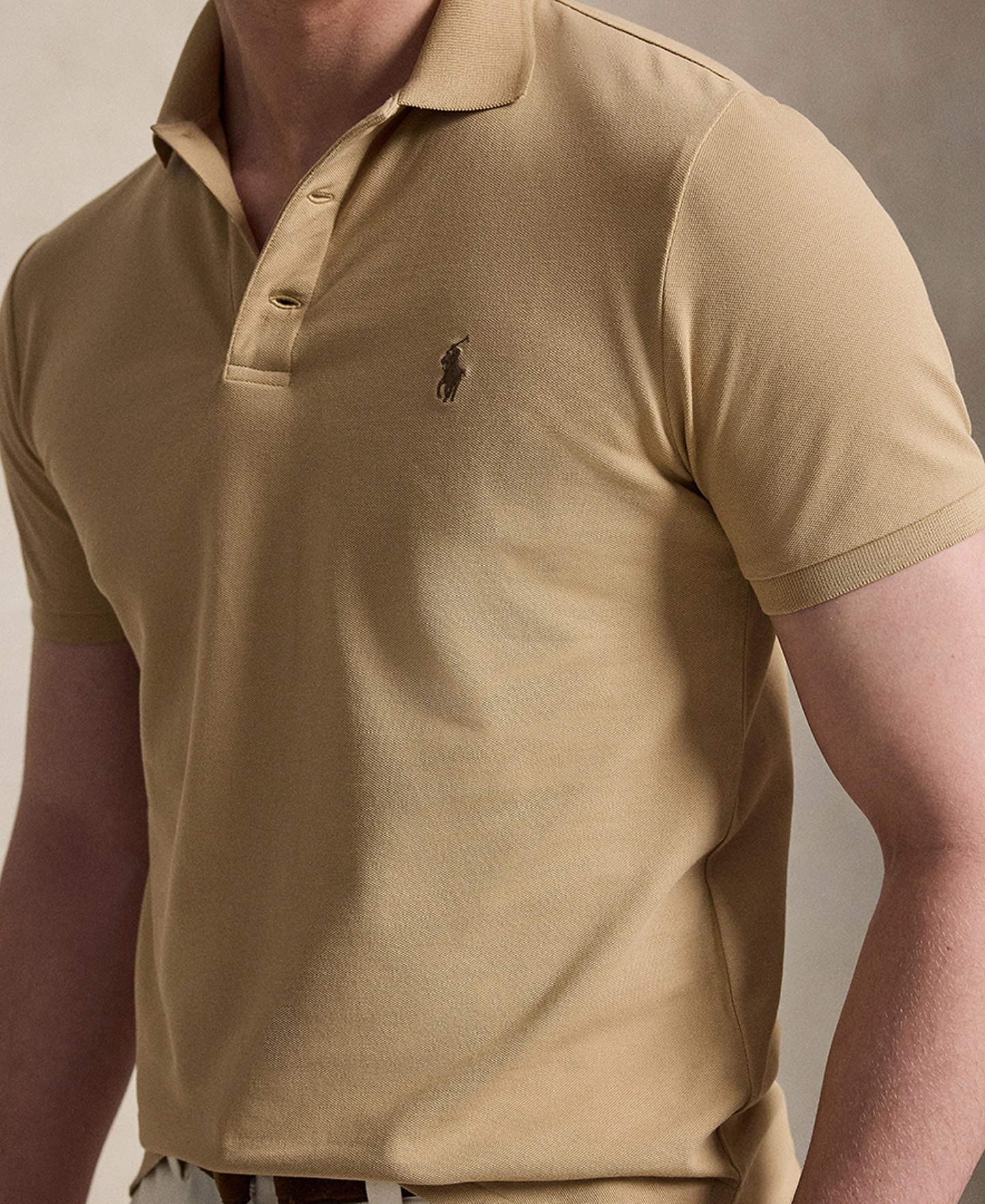 Polo Ralph Lauren Men's Classic-Fit Stretch Mesh Polo Shirt - Vintage Khaki