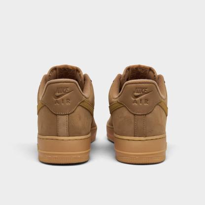 Men's Nithtke Air Force 1 '07 WB Casual Shoes - Flax/Wheat/Gum Light Brown/Black - Back view