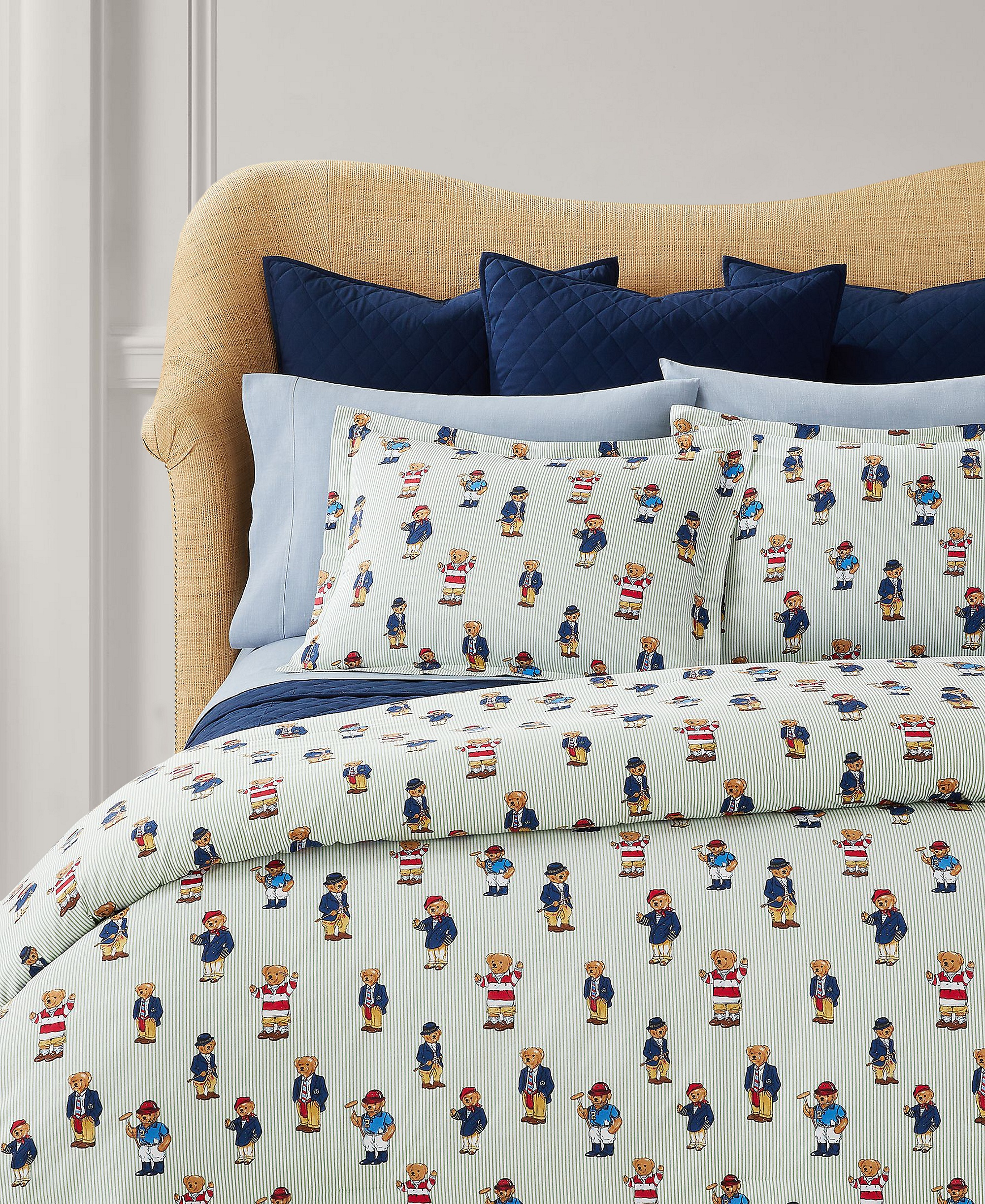 Polo Ralph Lauren Teddy Bear Stripe 2-Pc. Comforter Set, Twin - Green