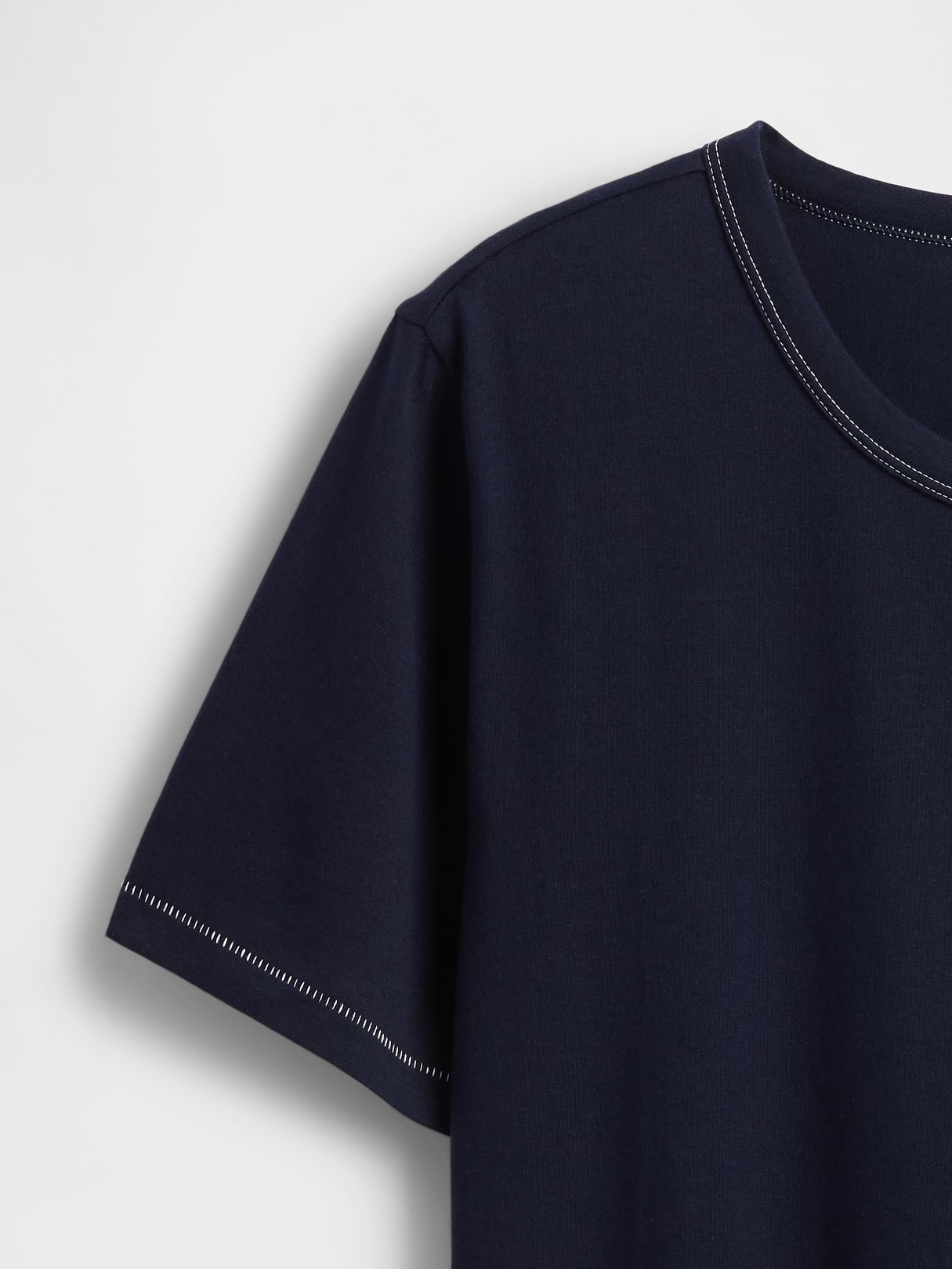 Organic Cotton VintageSoft T-Shirt - Navy blue with white trim